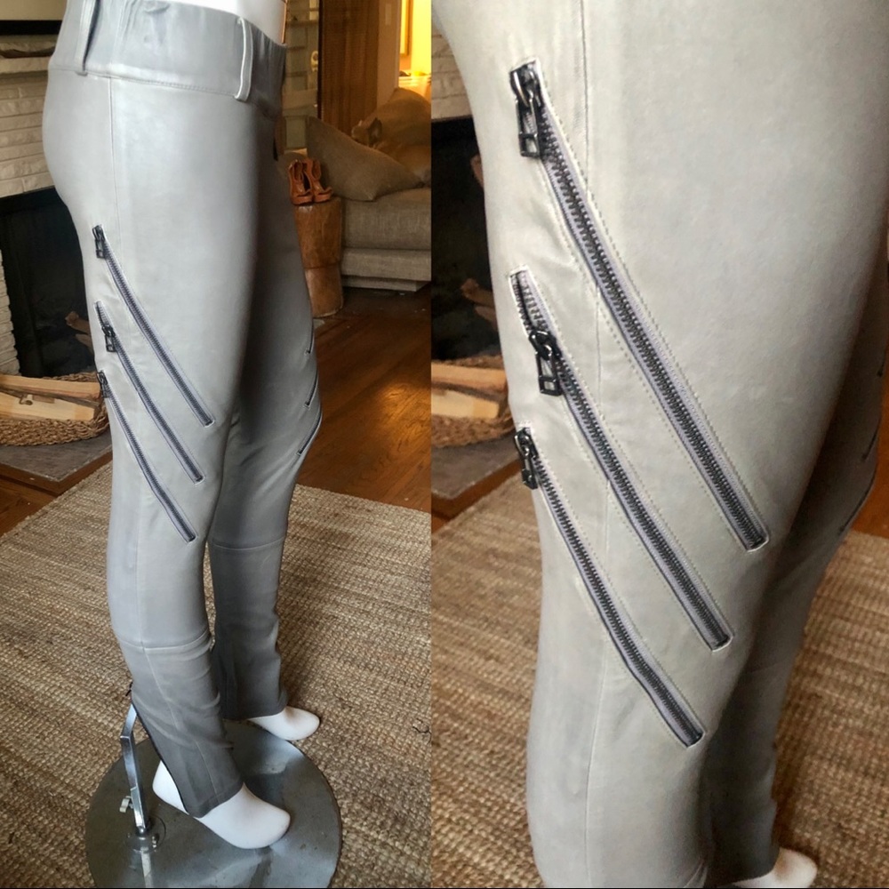 NWOT Thomas Wylde grey Stretch leather pants XS